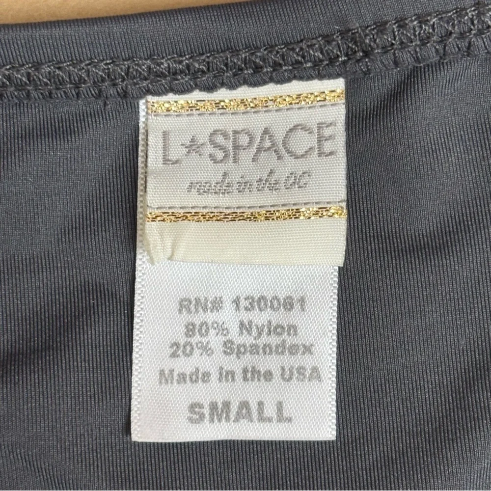 L*Space Charcoal Diva Ring Bikini Bottom Cheeky Swim BOTTOM ONLY - Picture 5 of 7